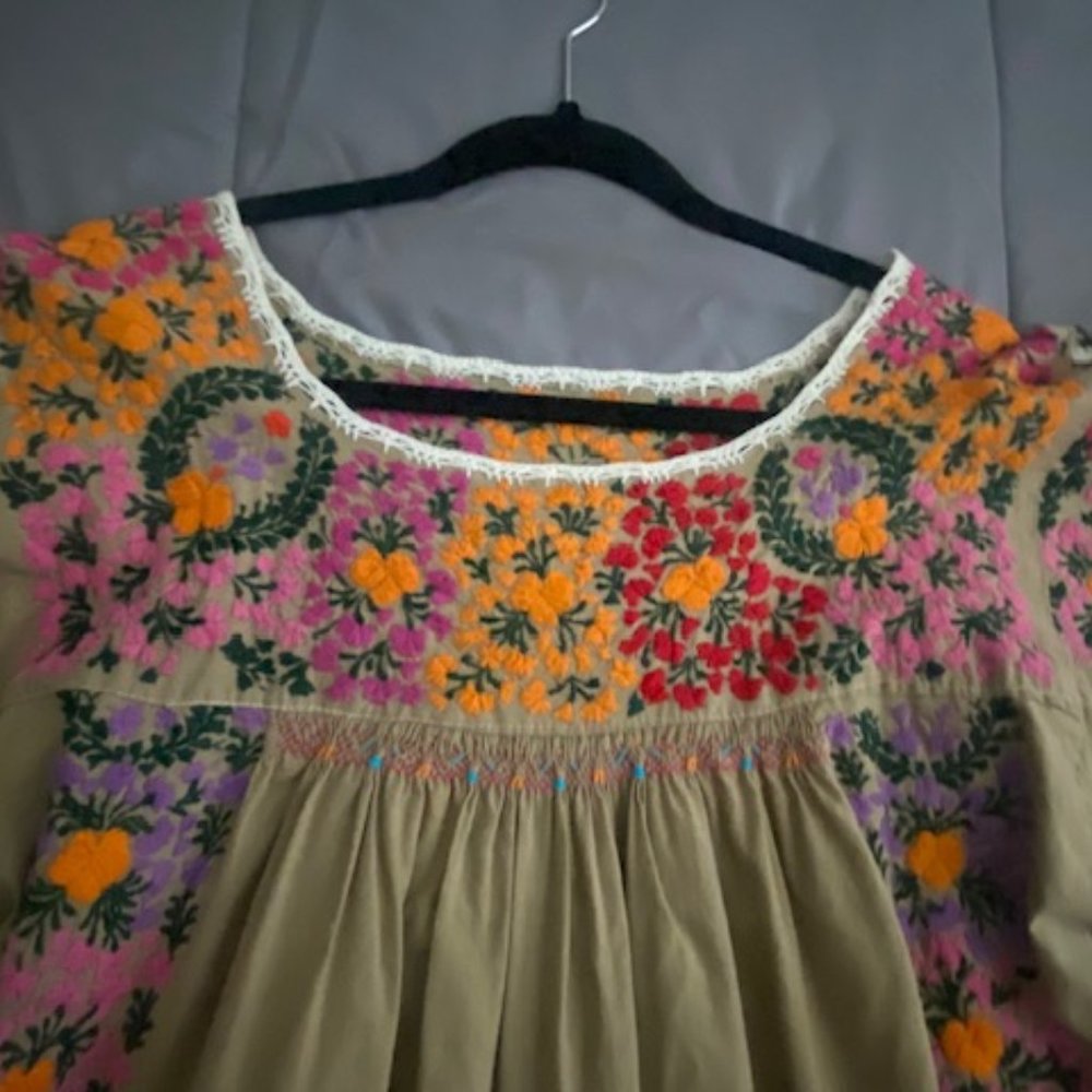 Vintage Oaxaca Hand Embroidered Mexican Dress